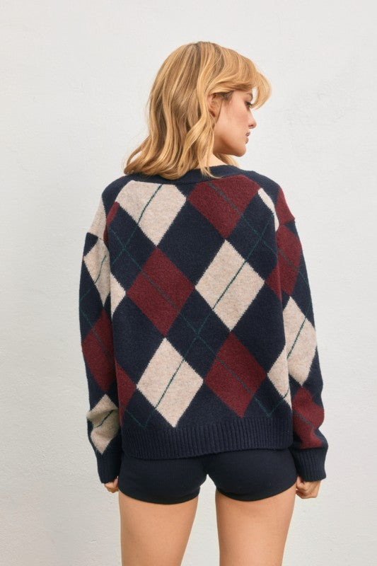 Gizelle Argyle Sweater
