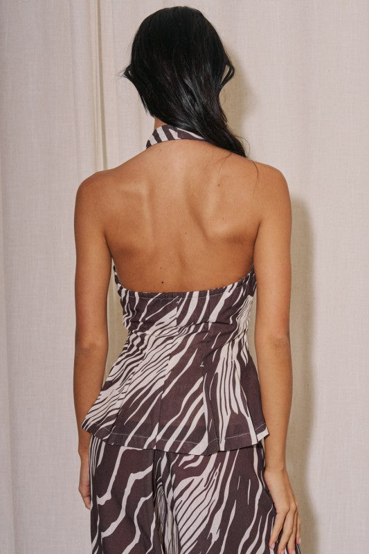 Chelsea Linen Zebra Top