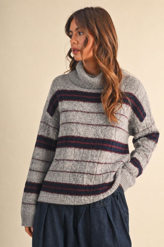 Taylor Striped Turtleneck
