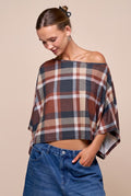 Lacey Plaid Poncho Top