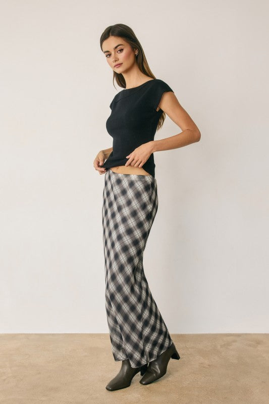 Elle Plaid Maxi Skirt