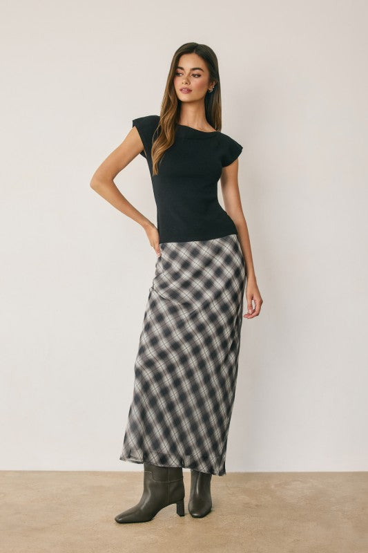 Elle Plaid Maxi Skirt
