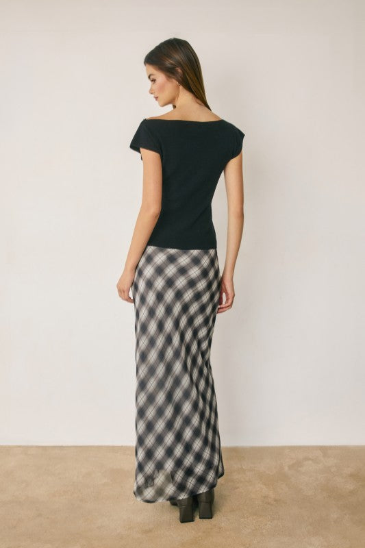 Elle Plaid Maxi Skirt