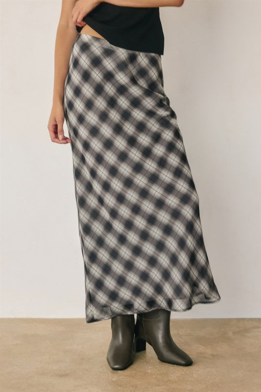 Elle Plaid Maxi Skirt